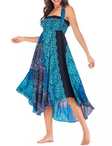 Boho Ethnic Print Two Way Wear Print Dress