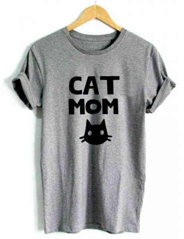 Cat Printed O-neck Short Sleeve Casual T-shirts