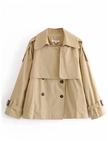 Turn Down Collar Solid Color Trench Coat