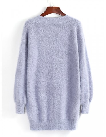 Solid Color Loose Cashmere Long Sleeve Sweater