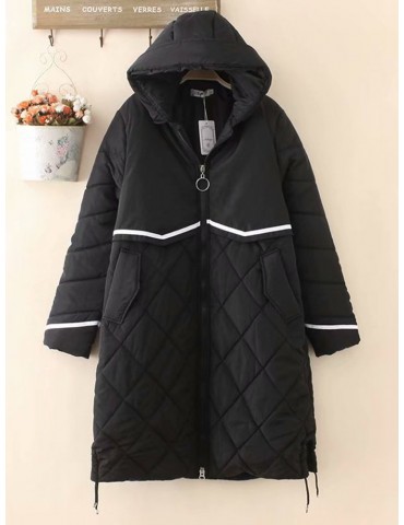 Casual Zipper Hooded Long Coat for Women