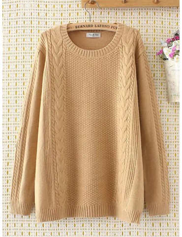 Casual Women Solid Color Long Sleeve Knit Sweater