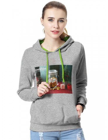 Casual Long Sleeve Christmas Series Print Hoodie for Women