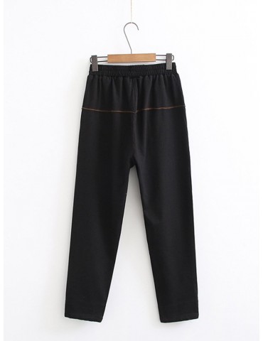 Casual Elastic Waist Pants for Women