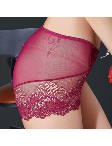 Sexy See Through Lace Breathable Mid Waist Panties For Women