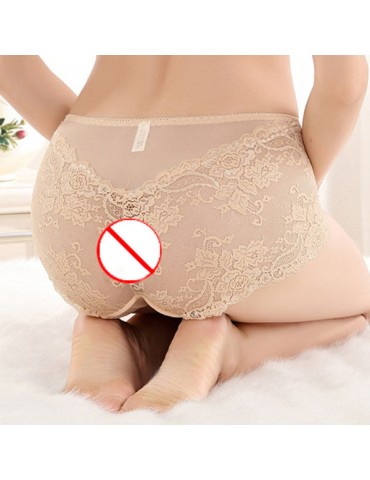 Sexy Hollow Out Lace Breathable Stretchy Mid Waist Panties For Women