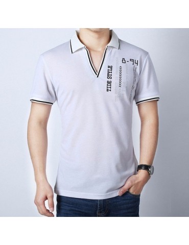 Mens Spring Summer Cotton Golf Shirt Casual Turn-down Collar T Shirts