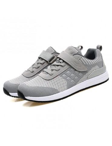 Men Knitted Breathable Light Weight Hook Loop Wlaking Shoes