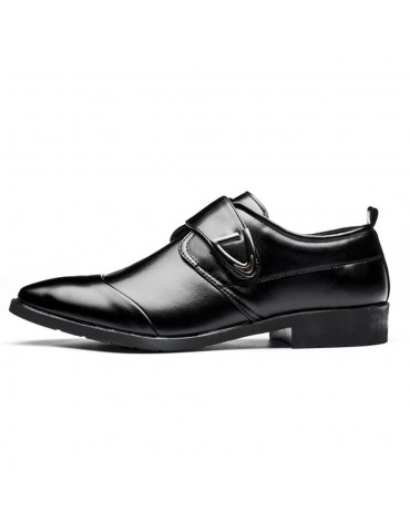 Men Metal Buckle Hook Loop Business Formal Dress Shoes