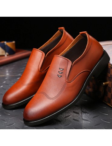 Men Classic Pointed Toe Slip On Business Formal Dress Shoes