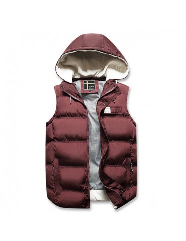 Winter Casual Thicken Detachable Hood Puffer Vest for Men