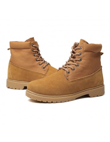 Large Size Men Suede Lace Up Soft Casual Outdoor Boots