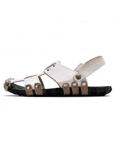 Men Non Adhesives Super Soft Water Friendly Leather Sandals