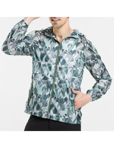 Thin Sunscreen Outdoor Printing Quickly Dry Jacket for Men