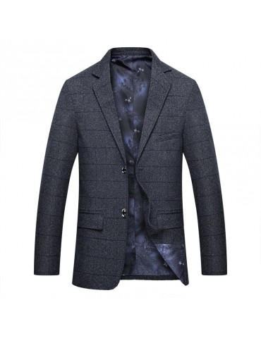 Mens Plaid Blazer Fashion Business Slim Fit Casual Male Blazer Suit Jacket