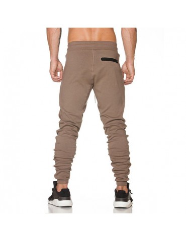 Mens Breathable Elastic Waist Drawstring Slim Fit Joggers Casual Sport Pants