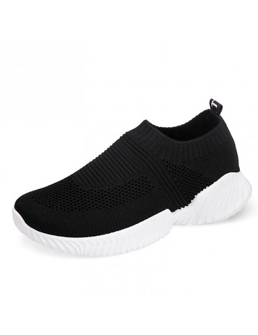 Mesh Knitted Breathable Lightweight Pure Color Sport Casual Shoes