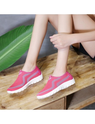 Women Casual Hiking Light Mesh Slip On Sports Shoes