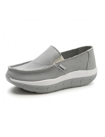 Canvas Rocker Sole Platform Trainers