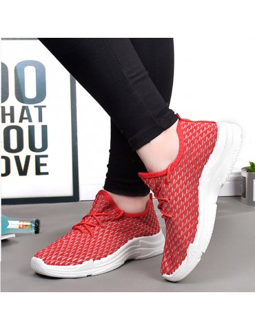 Women Breathable Mesh Lace Up Walking Sport Casual Shoes