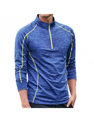 Men's Elastic Fitness T-Shirt Outdoor Running Fast Drying Tops Tight Shirt Long Sleeve T-Shirt