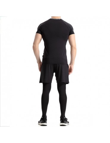 Mens PRO Compression Quick-drying Skinny Fit Training Fitness Three-piece Sport Suits