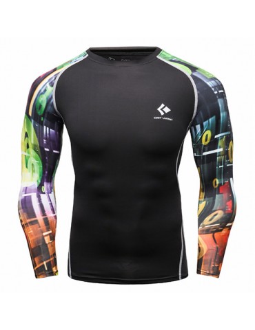 Mens Traning Sportwear 12 Styles Elastic Quick-drying Fitness Tights Long Sleeve T-shirt