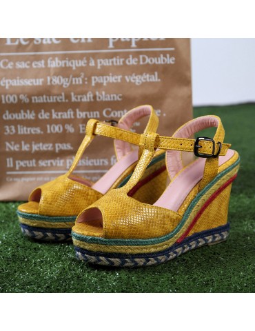 Extra Size Colorful Peep Toe Lady Platform Sandals