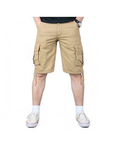 Outdoor Men's Casual Straight Cargo Pants Plus Size Wearable Beach Loose Shorts