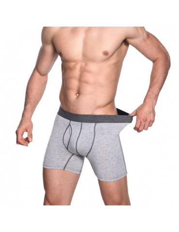 Casual Compression Sport Cotton Front Opening Long Boxers for Men