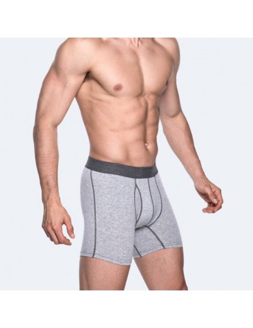 Casual Compression Sport Cotton Front Opening Long Boxers for Men