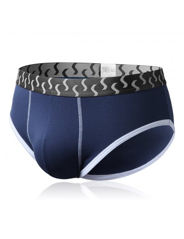 Plus Size Cotton Breathable Underwear Printing Waistband U Convex Pouch Brief for Men