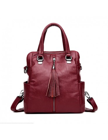 Women Leisure Solid Crossbody Bag Multi-function Backpack