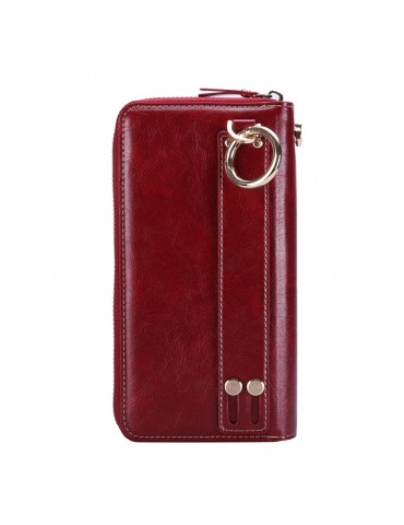 Women Multi-function Vintage Long Wallet 11 Card Slot Solid 6.3 Inch Phone Bag Leisure Clutch Bag