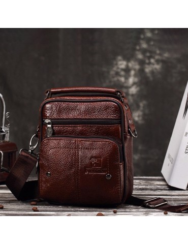 Men Genuine Leather Vintage Messenger Bag Casual Shoulder Bag Wasit Bag