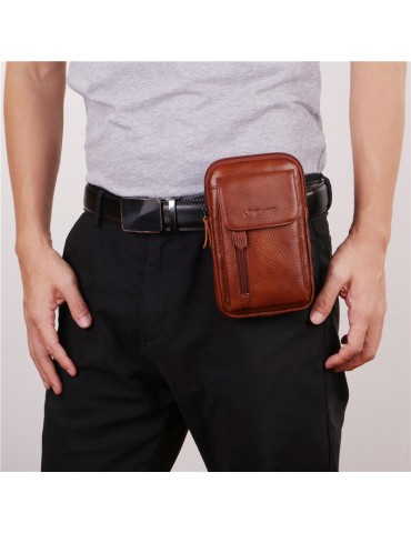 Genuine Leather Multi-functional 6/7 Inches Phone Bag Waist Bag Crossbody Bag For Men