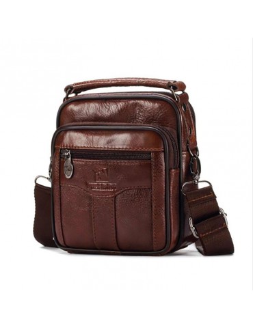 Men Cowhide Messenger Bag Handbag Wasit Bag Small Crossbody Bag