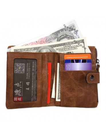 Genuine Leather Wallet Vintage Leisure Coin Bag Card Holder For Men