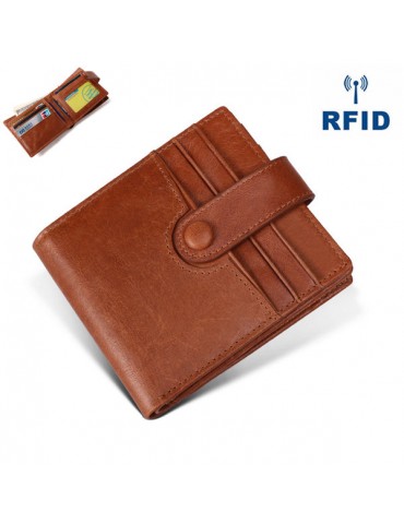 RFID Antimagnetic Genuine Leather 12 Card Slots Wallet Card Holder For Men