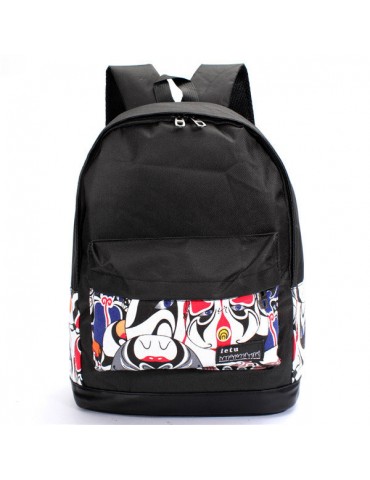 Canvas Color Printing Pattern Backpack