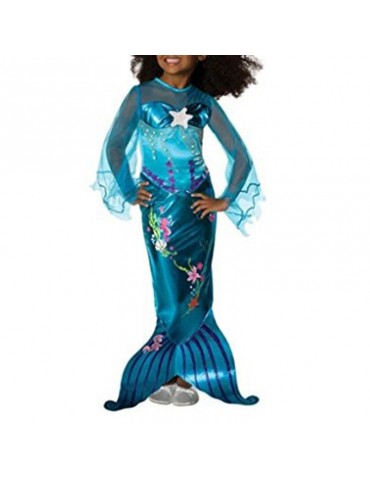 Girls Mermaid Tail Cosplay Halloween Party Costume For 4Y-13Y