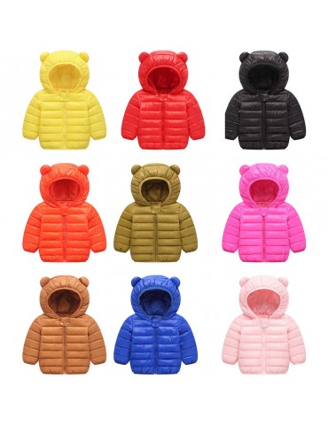 Waterproof Girls Boys Lightweight Downs Parkas Kids Warm Coat For 1Y-7Y