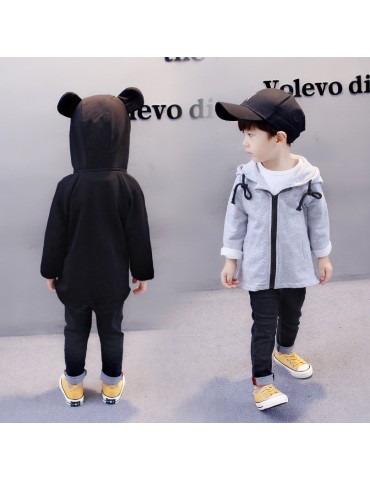 Cute Ear Hooded Kids Coat Spring Clothes For Children Boys Girls Animal Jacket