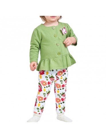 2pcs Comfy Baby Girls Clothing Sets Cardigan Top + Pants For 0-24M