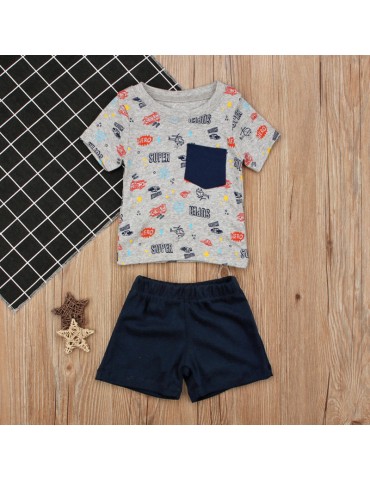 2pcs Super Hero Baby Boys Short Clothing Sets T Shirt + Short Pants Children Summer Clothes