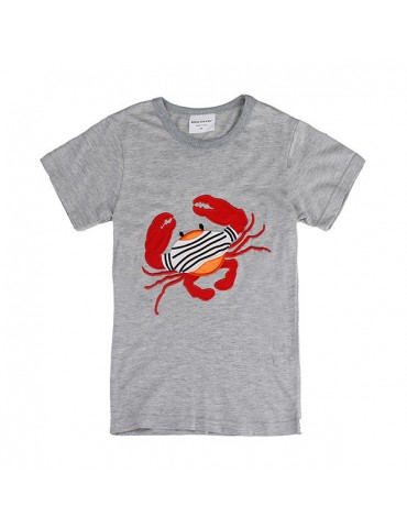 Lovely Crab Baby Children Boy Pure Cotton Short Sleeve T-shirt Top