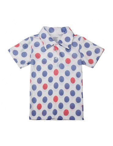 Little Maven Lovely Polka Dot Printed Baby Boy Cotton Short Sleeve T-shirt Top