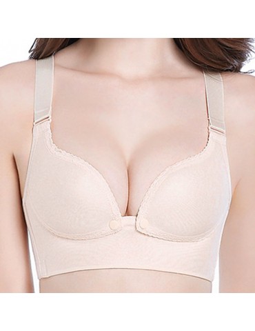 Maternity Bras Functional Front Button Comfy Wireless Sleep Bra