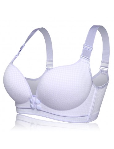 Maternity Grid Print Wireless Gather Nursing Bra