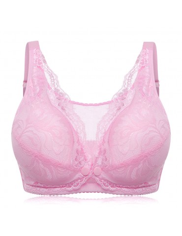 Front Button Maternity Wireless Soft Lace Nursing Bras